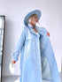 LIGHT BLUE, leather imitation trench "POWER" FL08
